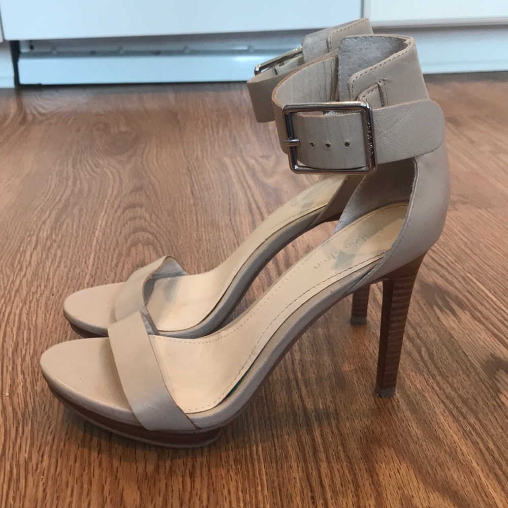 Calvin Klein stiletto nude heels.